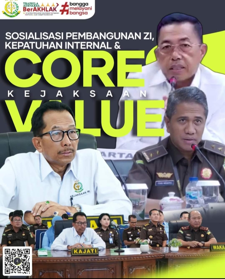 Kajati Riau Ikuti Sosialisasi Pembangunan Zona Integritas, Kepatuhan Internal dan Core Value Kejaksaan