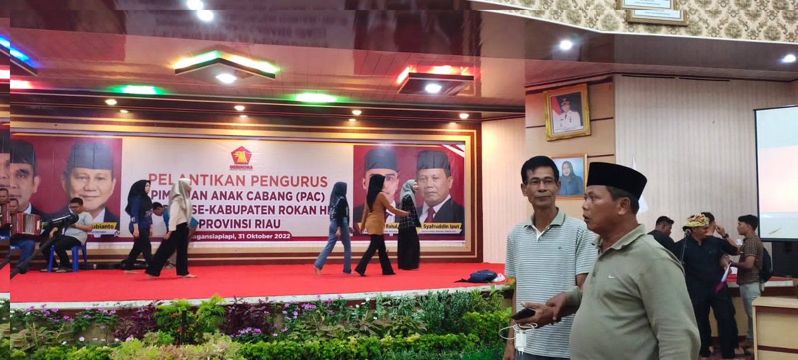 Ketua dan Wakil Ketua Gerindra Rohil Tinjau Lokasi Lantik PAC