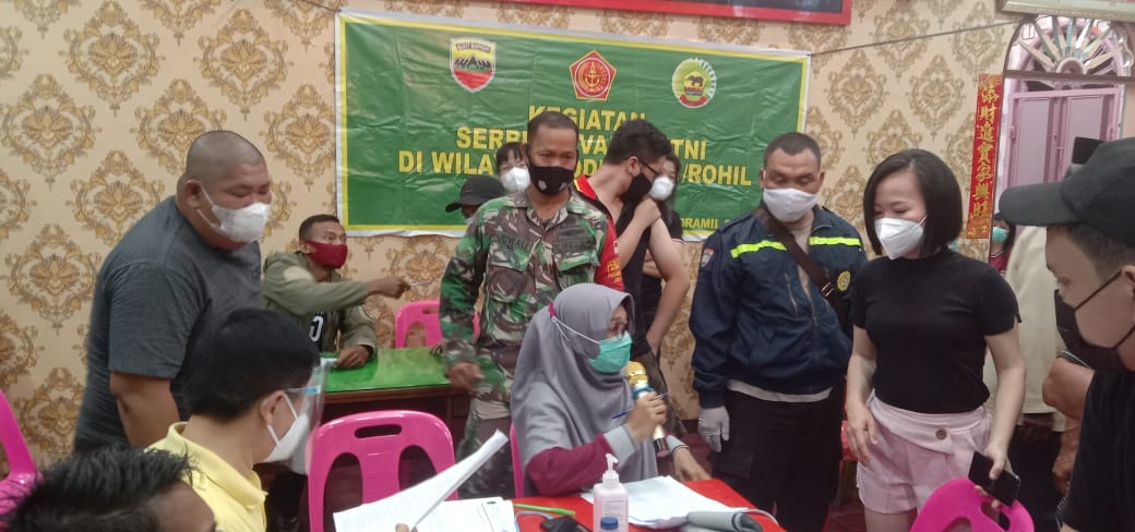 Serbuan Vaksin TNI di Multy Marga Tionghoa Indonesia Bagansiapiapi