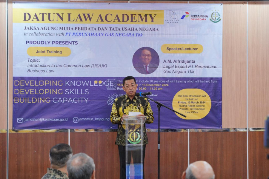 Joint Training JAM DATUN dengan PT Perusahaan Gas Negara Tbk, Wakil Jaksa Agung Dr. Sunarta: Peningkatan Kapasitas Menjadi Kunci Untuk Meningkatkan Pelayanan  dan Pengabdian