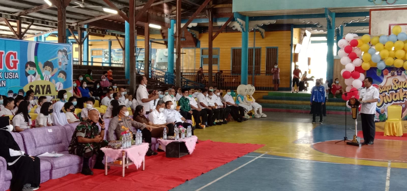 Wabup Rokan Hilir, Sulaiman Launching Vaksinasi Anak Usia 6-11 Tahun di Wahidin